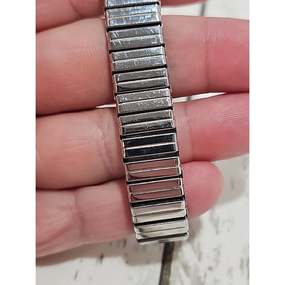 Vintage Milor Italy Stainless Steel & 18K Gold Stretch Expansion Link Bracelet